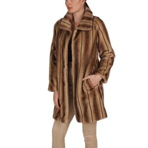 Love Token Faux Fur Striped Coat NWT